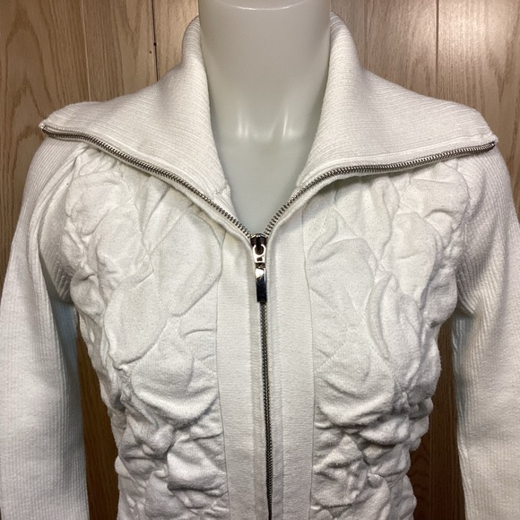 White House Black Market zip front sweater womens size small - Picture 2 of 11